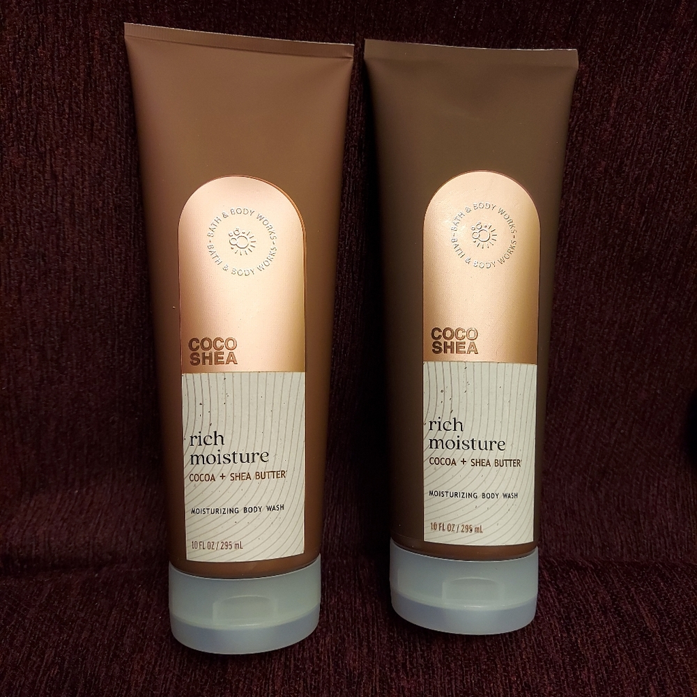 Bundle of 2 coco shea moisturizing body washes by bath and body works